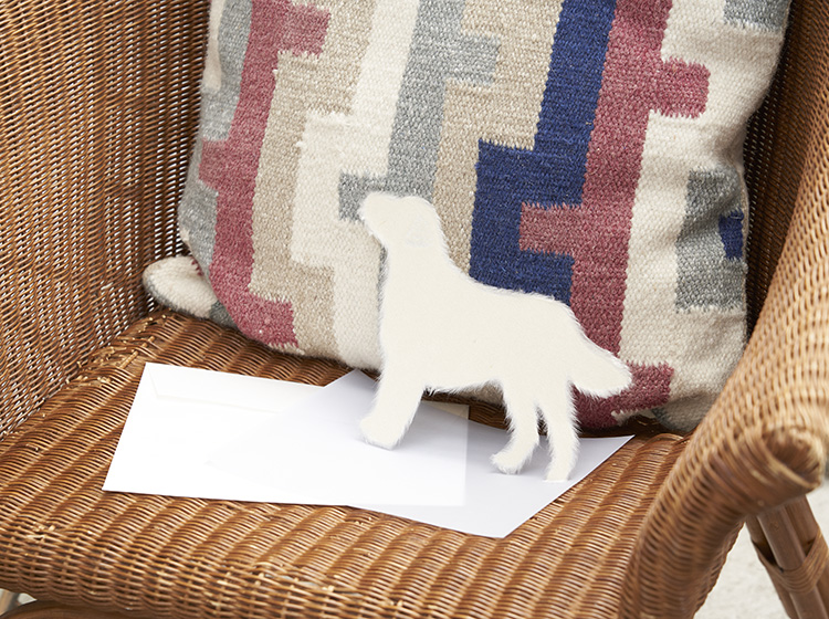 美濃和紙のグリーティングカード Washi犬