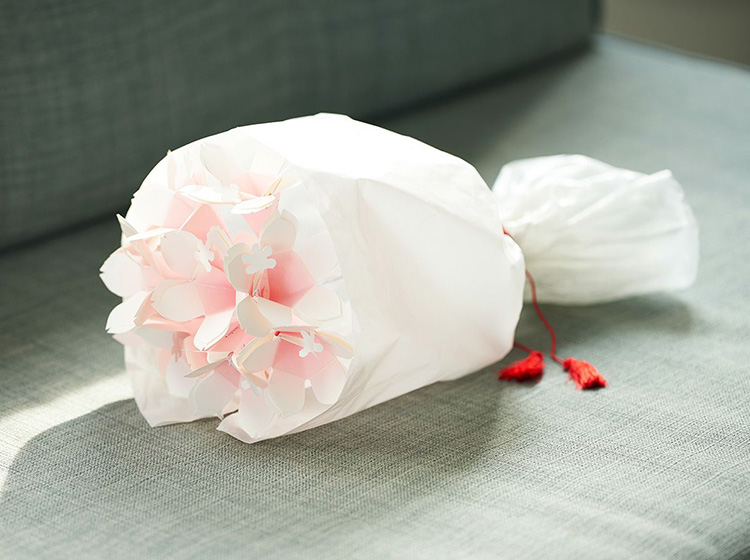 寄せ書きになる花のメッセージカード